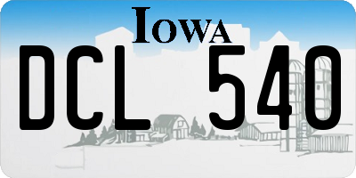 IA license plate DCL540