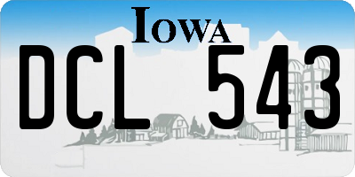 IA license plate DCL543