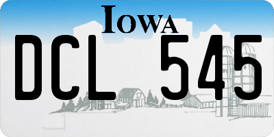 IA license plate DCL545