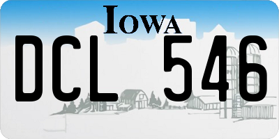 IA license plate DCL546