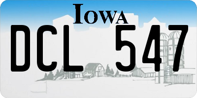 IA license plate DCL547