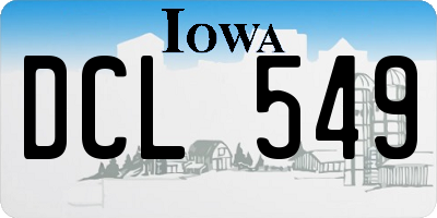 IA license plate DCL549