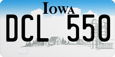 IA license plate DCL550