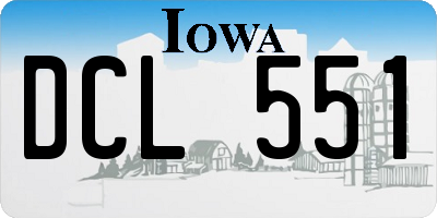 IA license plate DCL551