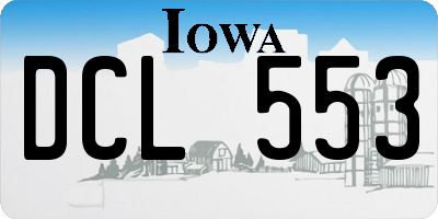 IA license plate DCL553