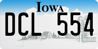 IA license plate DCL554