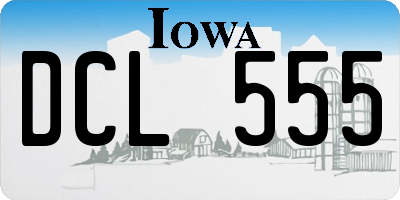 IA license plate DCL555