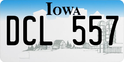 IA license plate DCL557