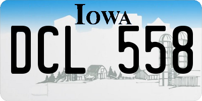 IA license plate DCL558