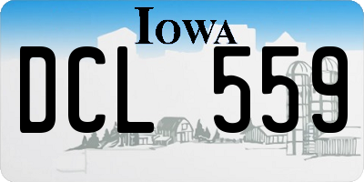 IA license plate DCL559