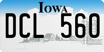IA license plate DCL560