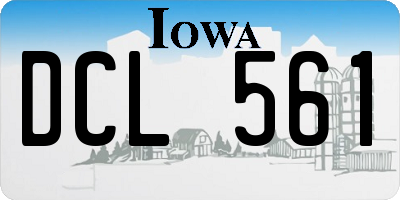 IA license plate DCL561