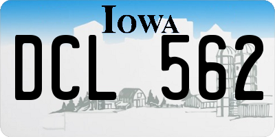 IA license plate DCL562