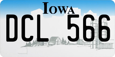 IA license plate DCL566