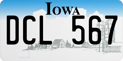 IA license plate DCL567