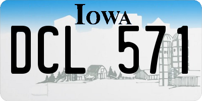 IA license plate DCL571