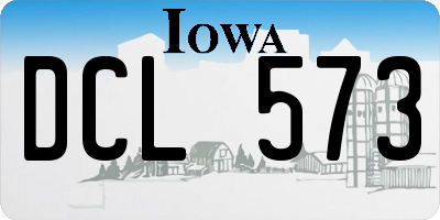 IA license plate DCL573