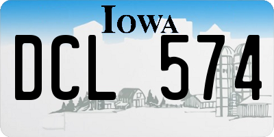 IA license plate DCL574