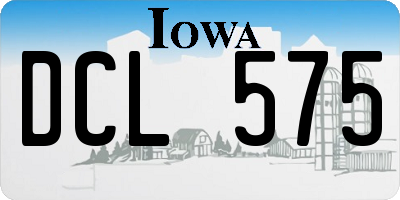 IA license plate DCL575