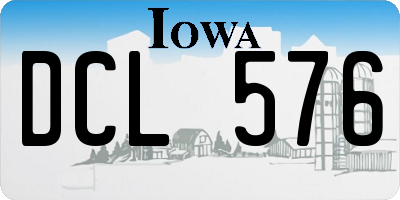 IA license plate DCL576