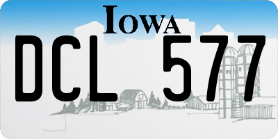 IA license plate DCL577