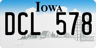 IA license plate DCL578