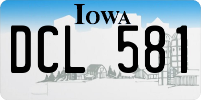IA license plate DCL581