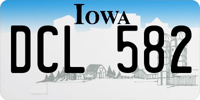 IA license plate DCL582