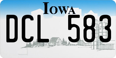 IA license plate DCL583