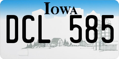 IA license plate DCL585