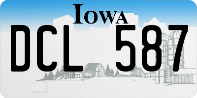 IA license plate DCL587