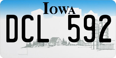 IA license plate DCL592