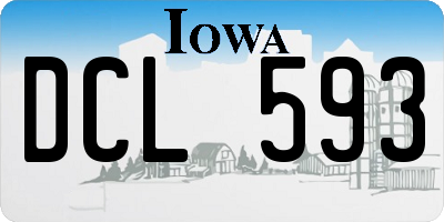 IA license plate DCL593