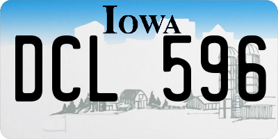 IA license plate DCL596