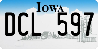IA license plate DCL597
