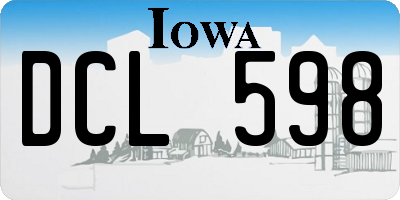 IA license plate DCL598