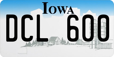 IA license plate DCL600