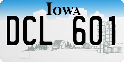 IA license plate DCL601