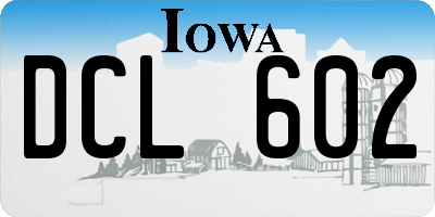 IA license plate DCL602