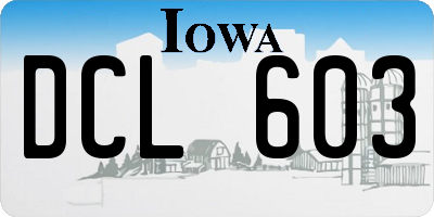 IA license plate DCL603
