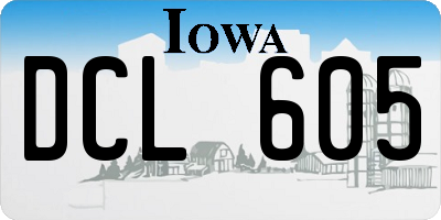 IA license plate DCL605
