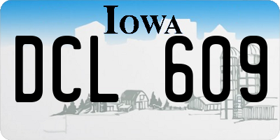 IA license plate DCL609