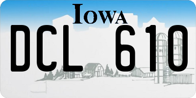IA license plate DCL610