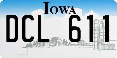 IA license plate DCL611