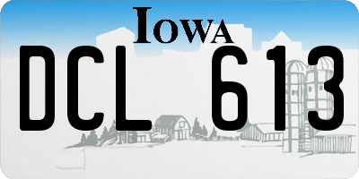 IA license plate DCL613