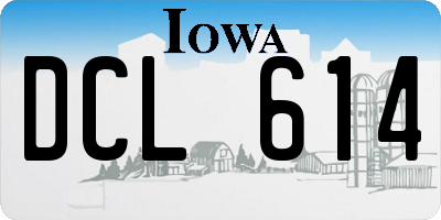 IA license plate DCL614