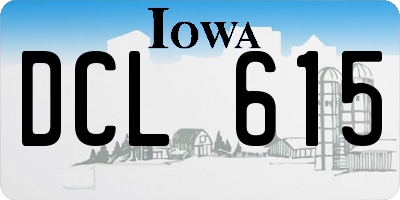 IA license plate DCL615