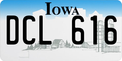 IA license plate DCL616