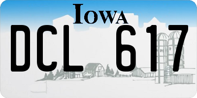 IA license plate DCL617