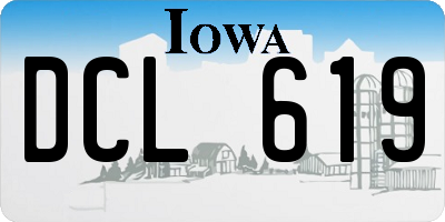 IA license plate DCL619